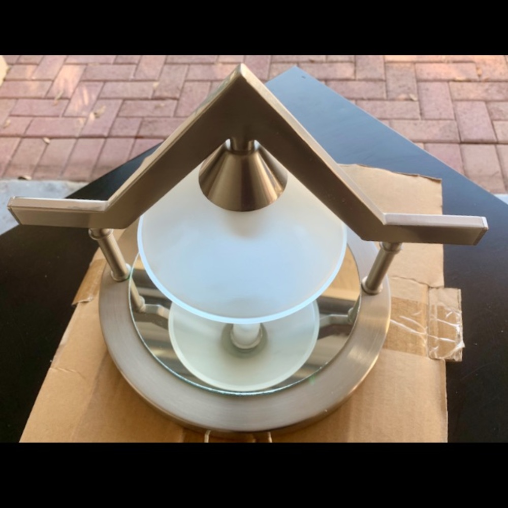 Brushed Nickel Semi-Flush Mount Light SET of 2